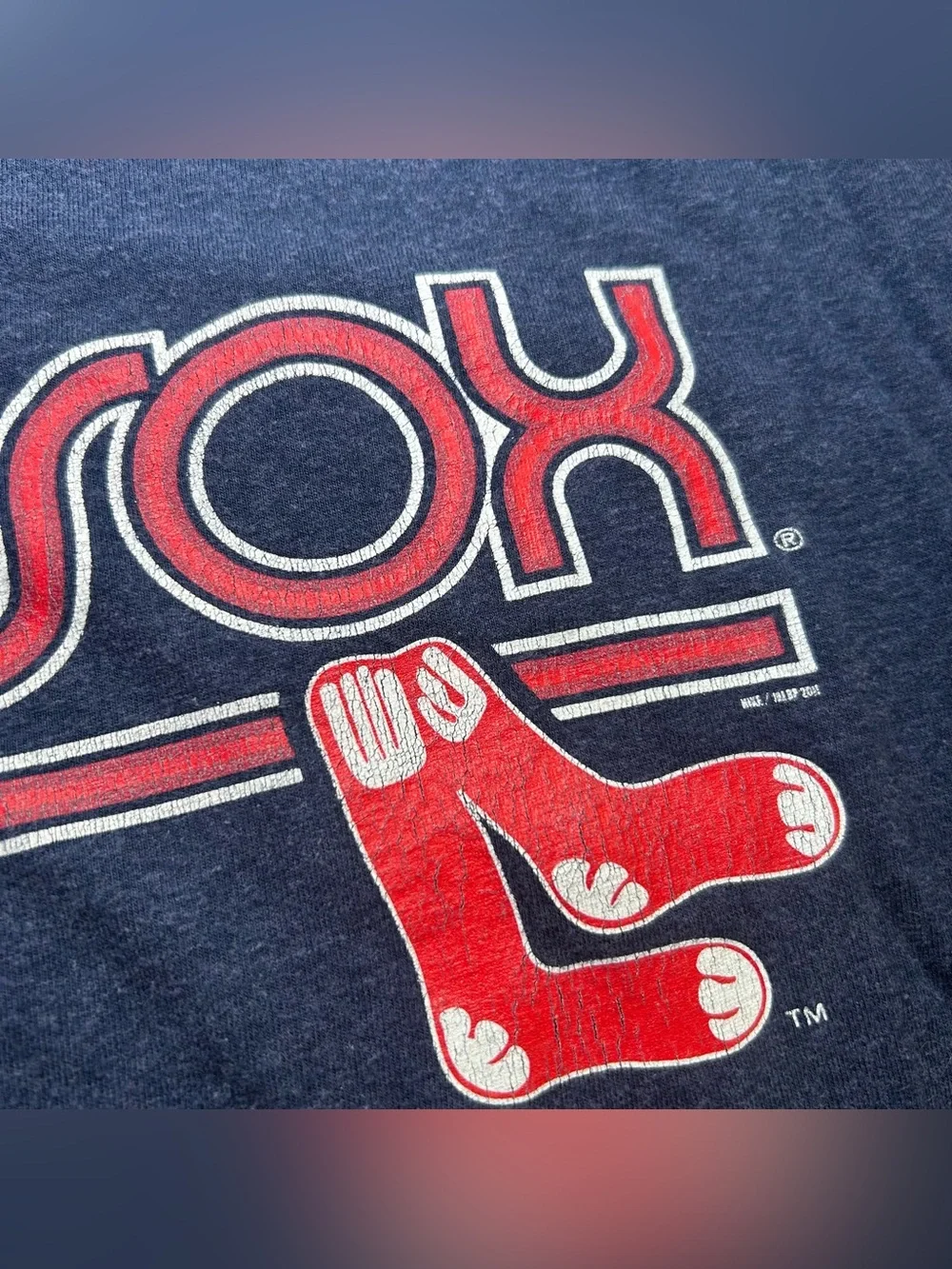 Nike Boston Red Sox Men’s Graphic Retro Style T-Shirt Blue Red MLB size M
